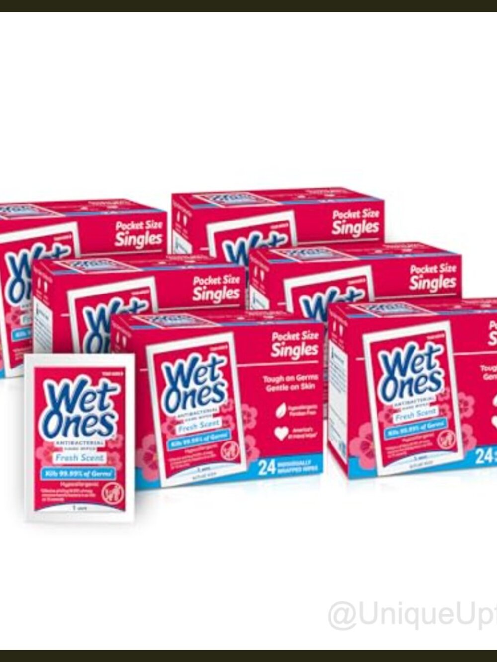 Wet Ones Singles Antibacterial Hand Wipes Fresh Scent 24 Ct 6 Pack